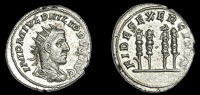Roman Imperial Coinage, Philip I, Antoninianus, Antioch, 249, radiate bust right, rev. four standards, one of which...