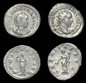 Roman Imperial Coinage, Trajan Decius, Antoninianus, Rome, 245-51, rev. Uberitas standing left, holding purse and...