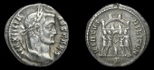 Roman Imperial Coinage, Maximianus, Argenteus, Rome, 295-7, laureate bust right, rev. four princes sacrificing over...