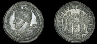 Roman Imperial Coinage, Constantine I, Follis, Siscia, 319, cuirassed bust left in high-crested helmet, holding...