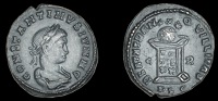 Roman Imperial Coinage, Constantine II (as Cæsar), Follis, Lugdunum, 321, laureate, draped and cuirassed bust...