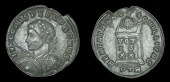 Roman Imperial Coinage, Crispus (as Cæsar), Follis, Trier, 321, laureate and cuirassed bust left holding spear and...