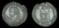 Roman Imperial Coinage, Crispus (as Cæsar), Follis, Trier, 321, laureate and cuirassed bust left holding spear and...