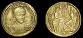 Roman Imperial Coinage, Constantius II, Solidus, Antioch, 355-61, pearl-diademed, helmeted and cuirassed bust facing...