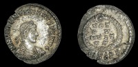 Roman Imperial Coinage, Valentinian II, Siliqua, Siscia, 377, diademed, draped and cuirassed bust right, rev. vot xv...