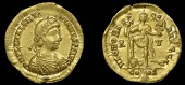 Roman Imperial Coinage, Valentinian III, Solidus, Ravenna, 426-30, rosette-diademed, draped and cuirassed bust...
