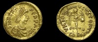 Roman Imperial Coinage, Zeno I (Second reign), Tremissis, Constantinople, c. 476-91, pearl-diademed, draped and...