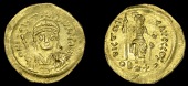 Byzantine Coinage, Justin II, Solidus, lightweight issue of 22 Siliquæ, Theupolis (Antioch), 565-78, helmeted and...