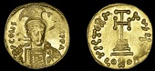 Byzantine Coinage, Constantine IV, Solidus, Constantinople, 681-5, cuirassed bust in plumed helmet facing slightly...