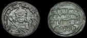 Byzantine Coinage, Romanus I, Follis, Constantinople, 931-44, crowned half-length facing bust, holding globus...