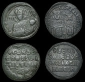 Byzantine Coinage, Leo VI, Follis, Constantinople, 886-912, Emperor and Alexander seated facing on double throne,...