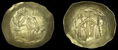 Byzantine Coinage, Alexius I, Hyperpyron, Thessalonica, 1081-1118, Christ nimbate enthroned, right arm raised in...