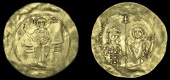 Byzantine Coinage, John II, Hyperpyron, Constantinople, 1118-22, Christ nimbate enthroned, right arm raised in...