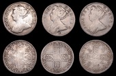 Anne (1702-1714), Halfcrowns (3), 1707 roses and plumes, 1708e, 1714 roses and plumes (S 3582, 3605, 3607) [3]. Fine...