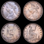 Victoria (1837-1901), Pennies (2), 1878 dies Lk, 1879 dies Mk (F 96-7; BMC 1714-15; S 3954) [2]. Extremely fine,...