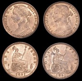 Victoria (1837-1901), Pennies (2), both 1891, dies Rr, normal date (Gouby Ab; Bamford 134; F 132; BMC 1744; S 3954)...