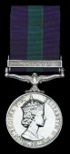 General Service 1918-62, 1 clasp, Malaya, E.II.R. (23244143 Pte. G. Conway, S.W.B.), number officially corrected,...