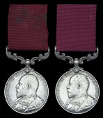 Family pair:

Army Long Service & Good Conduct, E.VII.R. (1553 C. Sjt. J. Jelly, Rl. Welsh Fus.), good very...