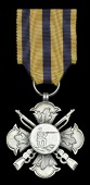 Royal Welsh Fusiliers, Shooting Prize Medal, silver, cross-shaped with crossed rifles between arms, obverse: a...