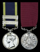 Pair: Colour-Sergeant Thomas Bird, 24th Foot, wounded at Chilianwala

Punjab 1848-49, 2 clasps, Chilianwala,...