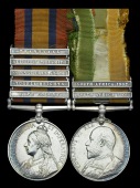 Pair: Major R. M. O. Glynn, Royal Welsh Fusiliers

Queen’s South Africa 1899-1902, 5 clasps, Cape Colony, Tugela...