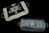 Montgomeryshire Yeomanry Cavalry Officer’s Full Dress and Undress Flap Pouches, the full dress in black moroccan...
