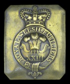 23rd (Royal Welch Fusiliers) Regiment Other Ranks Cross Belt Plate c. 1800 - 1820, an extremely rare heavily die...