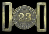 23rd (Royal Welch Fusiliers) Regiment Other Ranks Waist Belt Clasp 1855 - 1871, a very rare two part solid brass...