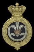 The Welsh Regiment Officer’s Glengarry Badge c. 1881 - 1897, of standard crowned garter pattern with raised centre...