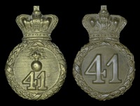 41st (The Welch) Regiment Other Ranks Shako Plates c. 1839 - 1855 Battalion and Grenadier Company,  two good quality...