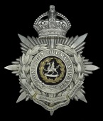 The South Wales Borderers 4th Volunteer Battalion Officer’s Edwardian Period Helmet Plate, a very fine and scarce...