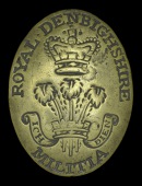 Royal Denbighshire Militia Other Ranks Cross Belt Plate c. 1800 - 1820, a good heavy gauge brass oval example...