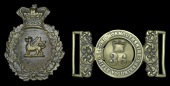 Monmouthshire Rifle Volunteers 2nd (Pontypool) Company Waist Belt Clasp & an Other Ranks Excavated Pouch Belt Plate...
