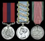 A Light Brigade D.C.M. group of three awarded to Private J. Whitechurch, 8th Hussars, who died in the...