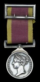 China 1842, no clasp, edge inscribed ‘W. F. Wallace Lt. 26th. Regiment’, with top silver riband buckle, nearly...