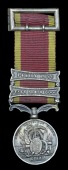 China 1857-60, 2 clasps, Taku Forts 1860, Pekin 1860 (Captain E. Bradbury, Kings Dn. Gds.), contemporary engraved...