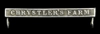 Military General Service Medal clasp, Chrystler’s Farm, complete with carriage, good very fine	 £100-150