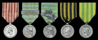 France, Second Empire, Italy Campaign Medal 1859, by Barre, silver, with silver mark to suspension loop; Third...