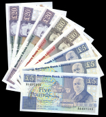 BRITISH BANKNOTES, Northern Bank Ltd: Northern Ireland, Five Pounds (3), 24 August 1988, 24 August 1989, 24 August...