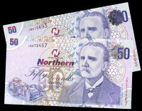 BRITISH BANKNOTES, Northern Bank Ltd: Northern Ireland, Fifty Pounds (2), both 19 January 2005, JB 010693, JB...
