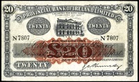 BRITISH BANKNOTES, Provincial Bank of Ireland Ltd: Northern Ireland, Twenty Pounds, 20 November 1944, N 7807,...