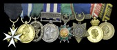 The mounted group of eight miniature dress medals attributed to Major-General His Serene Highness the Duke of Teck,...
