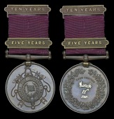 The National Fire Brigades’ Union Long Service Medal awarded to the Marquess of Downshire, Wokingham Volunteer...