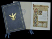 An Italian Letter Patent of Nobility, an illuminated booklet bound with blue Morocco embossed covers, granting to...