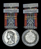 Victoria Faithful Service Medal, with ‘10’ Year Additional Award Bar, silver, the reverse officially inscribed,...