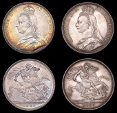 Victoria (1837-1901), Crowns (2), 1887, 1889 (ESC 2585, 2589; S 3921) [2]. Extremely fine or better 	£150-200
