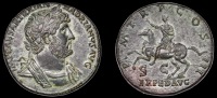 Roman Imperial Coinage, Hadrian, Sestertius, Rome, 121-2, laureate, draped and cuirassed bust right, imp caesar...