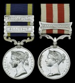 Pair: Private J. Winton, 14th Light Dragoons

Punjab 1848-49, 2 clasps, Chilianwala, Goojerat (James Winton. 14th...