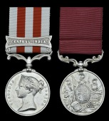 Pair: Colour-Sergeant J. Simpson, 83rd Foot

Indian Mutiny 1857-59, 1 clasp, Central India (Cr. Serjt. J. Simpson,...