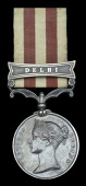 Indian Mutiny 1857-59, 1 clasp, Delhi (Corpl. Saml. Harris, 75th Regt.) darkly toned, minor edge cut, very...